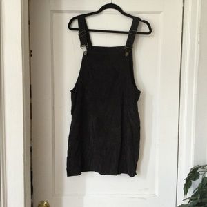 Black corduroy overall dress